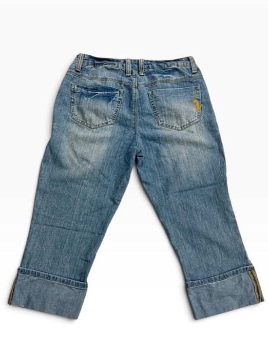 Baby Phat Denim - Vintage Y2K Baby Phat Cuffed Capri Jeans Gold Cat Size 7